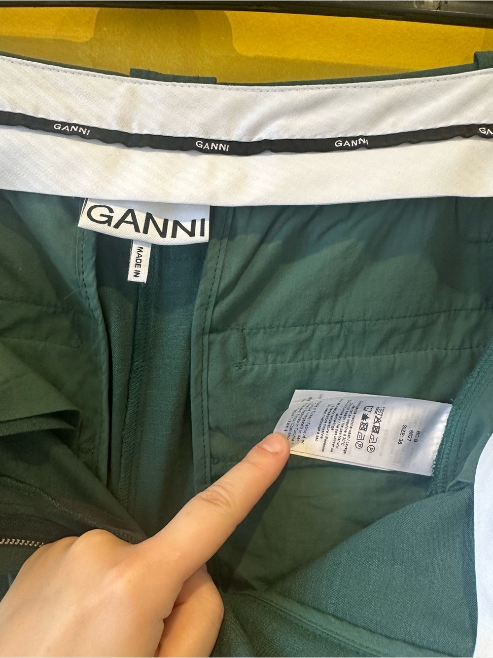 Ganni Dark Green Trousers - Picture 2 of 5
